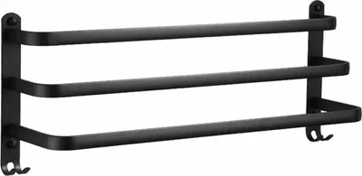 Obrázek produktu pro Nástěnný věšák na ručníky - 50 cm (černý)
