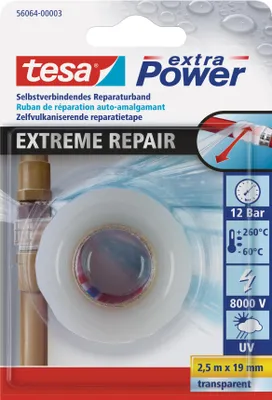 Produktbild von tesa extreme Repair Reparaturband transparent 19 mm x 2,5 m