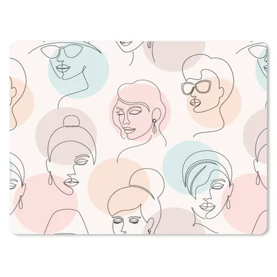 Produktbild von MuchoWow® Mauspad Mousepad Frauen - Pastell - Strichzeichnungen - Muster 23x19 cm - Mousepads - Maus Mat - Pad - Mausunterlage - Schreibtischunterlage - Mauspad
