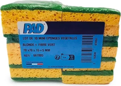 Image de éponge Végétale Double Face Lot De 10 - Pad