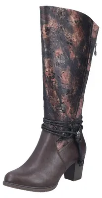 Image de Bottes pour femmes Rieker, modèle HWK, en textile, couleurs : beige/noir/antique-spark