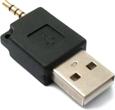 Produktbild von SYSTEM-S Audio USB Adapter 3,5mm Klinke Stecker zu 2.0 Typ A Stecker AUX Kabel in Schwarz
