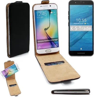 Produktbild von K-S-Trade® Schutzhülle Handyhülle kompatibel mit Fairphone Fairphone 3 Flipstyle  360° Smartphone Tasche, schwarz, Case Flip cover