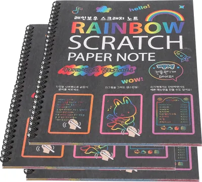 Obrázok produktu pre Poznámka k poškriabaniu papiera, karta na poškriabanie papiera, viacfarebný poškriabaný papier, knihy na kreslenie poškriabaného papiera, dúhové poškriabanie maľby