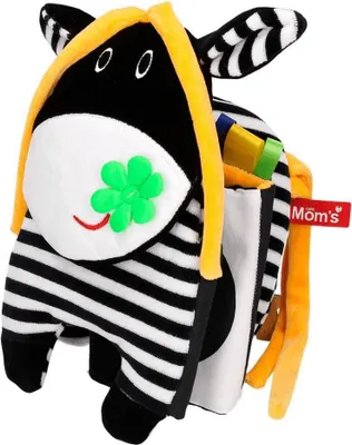 Obrázek produktu pro Hencz Toys Textilní knížka šustík - kravička, černo/bílá