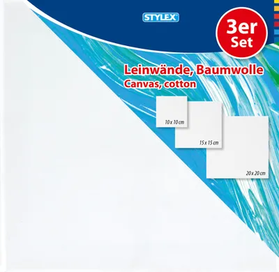 Produktbild von STYLEX® 28595 Keilrahmen - bespannt, 3er Set, weiß