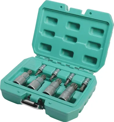 Immagine prodotto di Set di 8 inserti XZN da 1/2 e 1/4 pollici in acciaio Q-50 di Wiesmann 1893 I punte nelle dimensioni M4 - M 16 I in pratica scatola per il trasporto I 81475