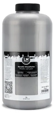 Produktbild von LM-Kreativ Metallic-Wandfarbe 2 l, Silber – Effektfarbe für Wände & Decken innen, wasserbasiert & hochdeckend