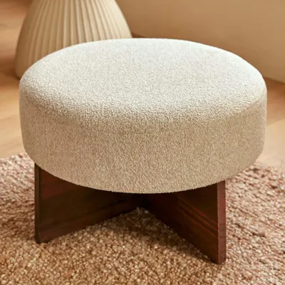 Produktbild von Eazy Living Bouclé Pouf Ø 50 cm Melina Beige