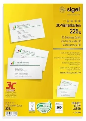 Zdjęcie produktu dla Wizytówki do zadruku 85X55MM papier 225G 100SZT białe drukarki