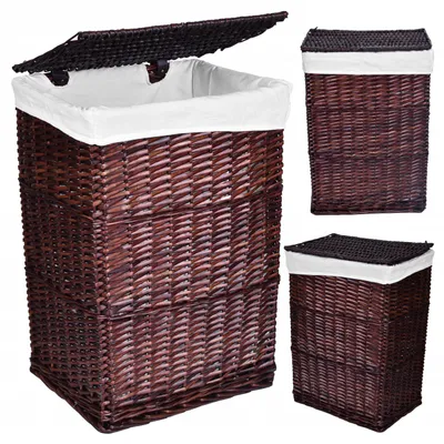Image de Panier À Linge En Osier Organiseur De Coffre À Linge Grand 72L, Image générée par une IA