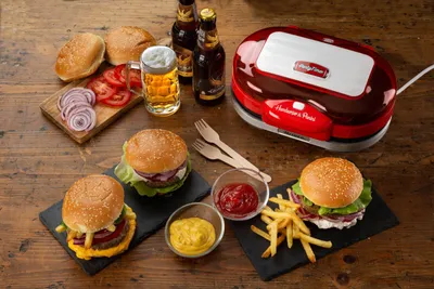 Produktbild von Ariete 205R Party Time Hamburger Maker rot, 1.200 Watt