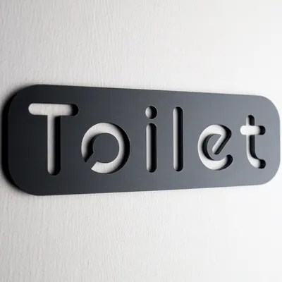 Toilettenschild Acryl 15x5 cm selbstklebend wasserdicht