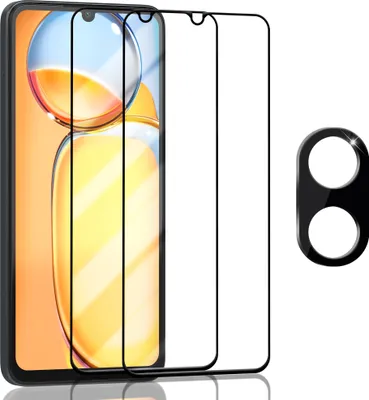 Zdjęcie produktu dla 2-pak ochraniaczy ekranu i 1-pak ochraniaczy obiektywu dla Xiaomi Redmi 13C wykonanych ze szkła hartowanego 9H
