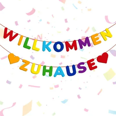 Produktbild von Willkommen Zuhause Girlande Bunt Filzpapier Banner für Familienfeiern Einzug Schule Party Deko