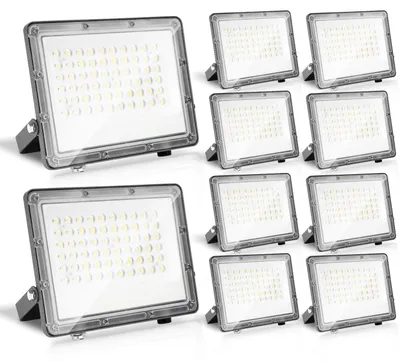 Produktbild von Ikodm LED Strahler Außen 50W, IP65 LED Flutlicht Aluminium für Außenbereich & Industrie, Kaltweiß 6000K, 10er Set