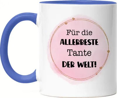 Produktbild von Für die allerbeste Tante der Welt Tasse Blau Tante Patentante Geburtstag Weihnachten
