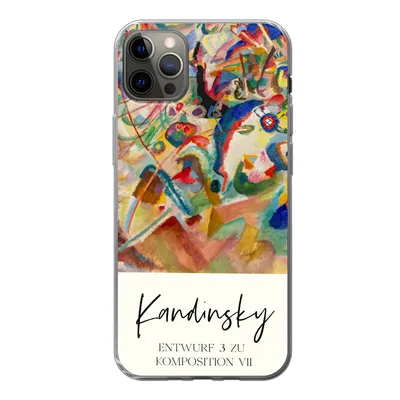 Produktbild von MuchoWow® Handyhülle Schutzhülle Hülle für iPhone 12 Pro Max Entwurf 3 zu komposition VII - Kandinsky - Alte Meister Silikon Softcase Handy Hülle - Hartschale