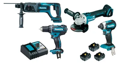 Image de Ensemble de 4 machines MAKITA 18 V Li-Ion DLX4080TX1
