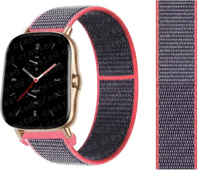 Produktbild von Nylon Armband Smartwatch für Amazfit Bip Lite GTS 2 mini GTR 22mm Helles Pink