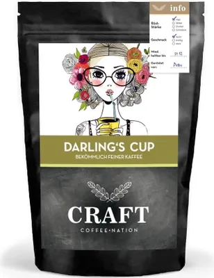 Produktbild von Kaffee CRAFT Darling's Cup von Coffee-Nation, 250g Bohnen