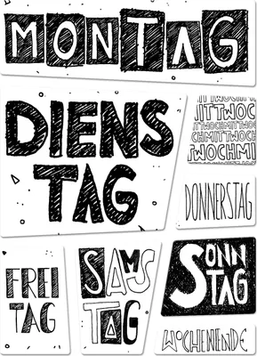 Produktbild von Wochentag Kühlschrankmagnete im 8er Set für die ganze Woche Wochenende Planung