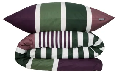 Produktbild von SCHIESSER Bettwäscheset Smarell | Renforcé | 2-teilig | Gestreift | 100 % Baumwolle | Glatt & angenehm weich | YKK-Reißverschluss | 135x200 cm + 80x80 cm | Grün