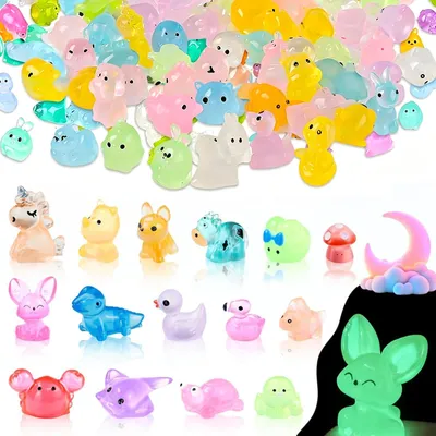 100 Mini-Kunstharzfiguren, leuchtende Meerestiere, Dekoration