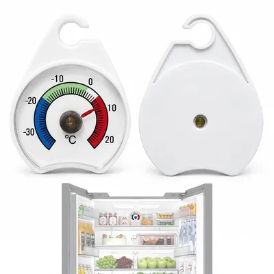 Produktbild von Kühlschrankthermometer 2er Set, analoges Thermometer mit Zeiger, Gefrierschrankthermometer, ABS, ohne Batterie, für Kühlschrank und Gefriertruhe