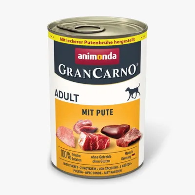 Produktbild von ANIMONDA GranCarno Adult Mięso z indyka Mokra karma dla psa puszka 12x400g