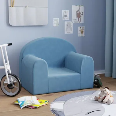 Obrázok produktu pre detská pohovka vidaXL Blue Soft Plush