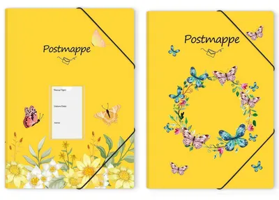 Produktbild von Postmappe A4 gelb PP mit Eckspanngummi & 3 Einschlagklappen, reißfest, variabel
