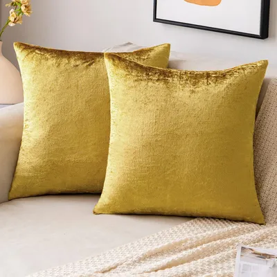 Productafbeelding van Kussenhoes, fluweel, sofa kussens, 40 x 40 cm, 2 stuks, A-golden, luxe