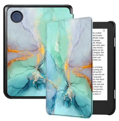 Produktbild von Fintie Hülle für Tolino Shine Color/Shine 5/4 & Kobo Clara Colour/Clara BW/2E eReader - Ultradünne Hülle mit Auto Schlaf/Wach und Magnetverschluss, smaragd Marmor