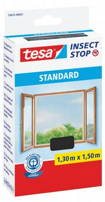 Produktbild von Tesa Standard Fliegengitter Fenster 1,3m x 1,5m Schwarz