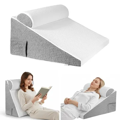 Immagine prodotto di Cuscino a cuneo pieghevole con supporto per il collo, ideale per dormire e leggere
