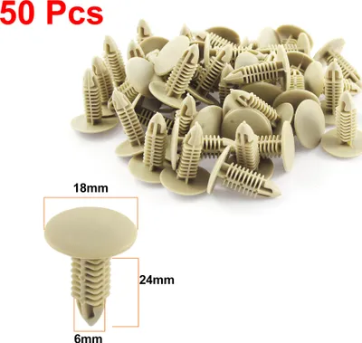 Image de 50 Pcs Rivet Plastique Trou de 6mm Fastener Clips Tige-Poussoir pour Pare-boue Pare-chocs de Voiture
