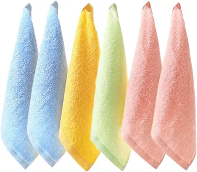 Produktbild von Babyhandtücher aus Bambusfaser, 6 Stück, 25 x 25 cm, saugfähig, für Kinder