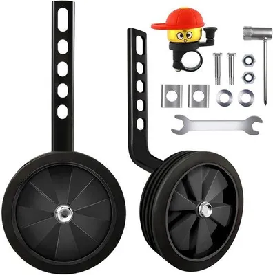 Produktbild von Unyqoos® Verstellbare Stützräder für Kinderfahrräder 12–20 Zoll – universell kompatibel, stabile Konstruktion, einfache Montage, für wachsende Kinder