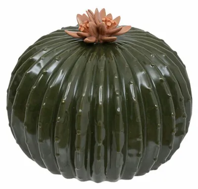 Produktbild von Dekoration Kaktus - grun - 1x - Keramik - Kugelkaktus - D17 x H15 cm - Tischdekoration - Figurine