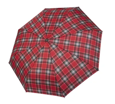 Image de doppler parapluie de poche parapluie Fiber Check Automatic Magic Karo Red rouge