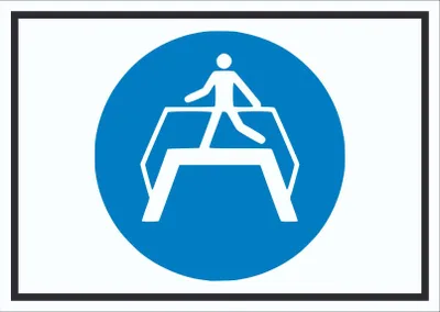 Produktbild von Übergang benutzen Symbol Schild A0 Rückseite selbstklebend