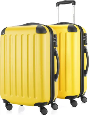 Produktbild von HAUPTSTADTKOFFER - Spree - 2 x Handgepäck-Trolleys mit Dehnfalte, Kofferset Kabinenkoffer-Set, Bordgepäck erweiterbar TSA, 4 Rollen 55 cm, 42 Liter,Gelb