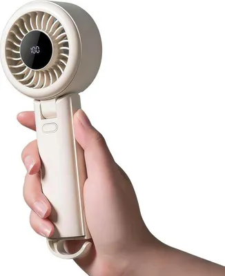 Immagine prodotto di Mini ventilatore - Batteria ricaricabile da 4000 mAh - 5 velocità - Estremamente silenzioso - Ideale per viaggi, campeggio e attività all'aperto
