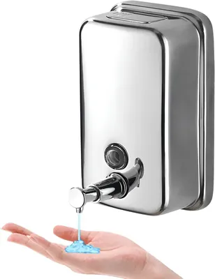 Produktbild von Wandseifenspender, Wandseifenspender aus Edelstahl, Flüssigseifen- und Duschgelspender für das Badezimmer, Handseifenspender für Zuhause, Badezimmer, Hotel (800 ml)