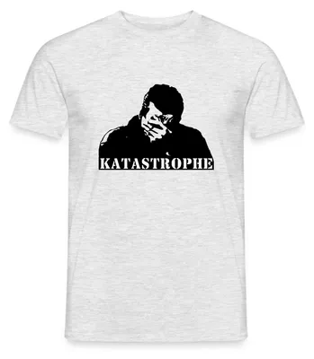 Produktbild von Spreadshirt Katastrophe Statement Männer T-Shirt, XXL, Grau meliert