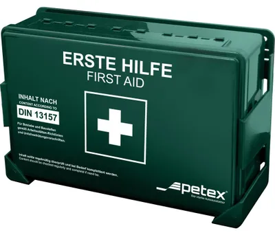 Image de Trousse de secours d'entreprise, First-Aid, premiers secours, standard, contenu DIN 13157, verte - PETEX