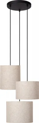 Zdjęcie produktu dla Lampa wisząca z abażurami kremowa MAYA 3xE27 40W Lucide