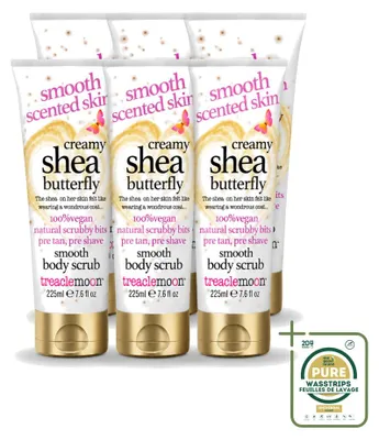 Obrázok produktu pre 6 kusov pleťového peelingu Treaclemoon Body Scrub Creamy Shea Butterfly, 225 ml - balenie