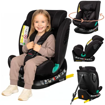 Produktbild von Lionelo Autokindersitz Bastiaan One i-Size, ab Geburt bis 12 Jahren, ab 0 kg bis 36 kg, Dri-Seat, 360 Grad - Black Carbon